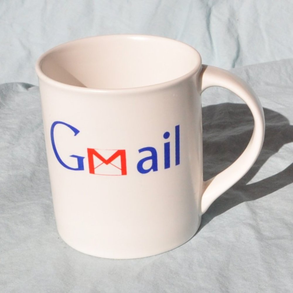 *BOGO mugs* 12 oz Indra stoneware mug 2004 google gmail promo (561w)